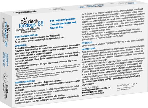 Show full view: Barrier Topical Solution for Dogs, 55.1-88 lbs, 6 Doses (6-mos. supply) slide 2 of 4