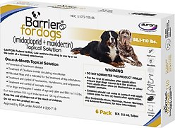 Barrier Topical Solution for Dogs, 88.1-110 lbs, 6 Doses (6-mos. supply)