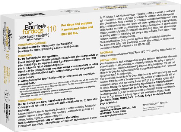 Barrier Topical Solution for Dogs, 88.1-110 lbs