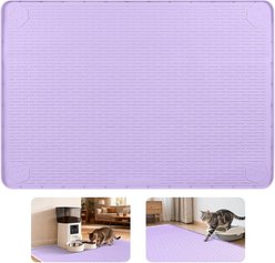 Bartuke Silicone Dog & Cat Food Bowl Placemat with Raised Edges, X-Large: 50 x 35-in, Purple