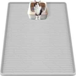 Bartuke Waterproof Silicone Cat Litter Box Mat, Grey, Grey, Large: 34 x 20-in