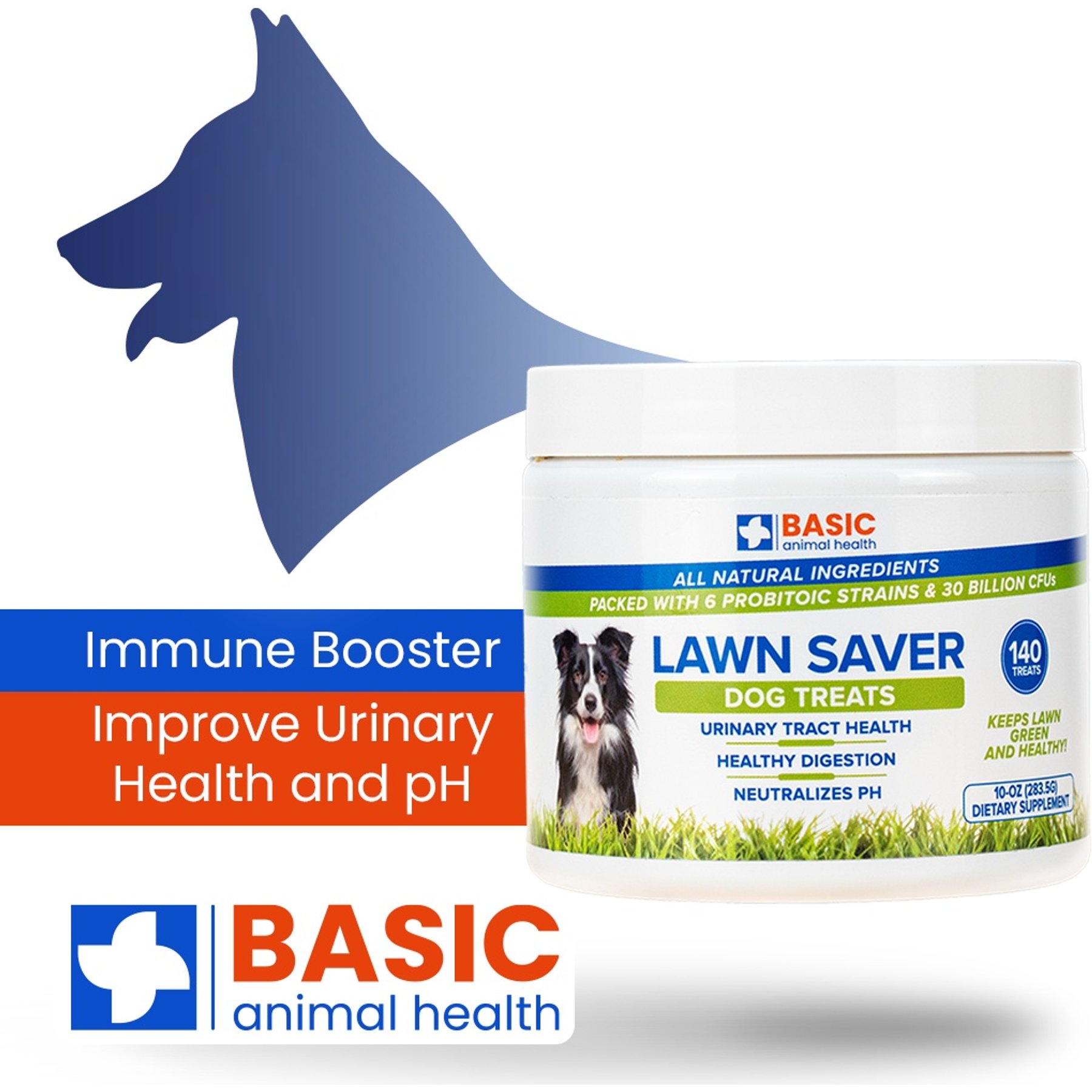 Basic Animal Health Lawn Saver Dog Treats Chew Supplement for Dogs, 10-oz
