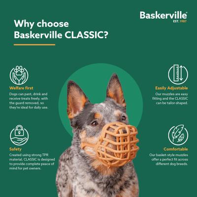 Show full view: Baskerville Classic Basket Muzzle, Tan, 3 slide 2 of 4