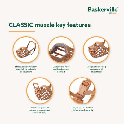 Show full view: Baskerville Classic Basket Muzzle, Tan, 4 slide 3 of 4