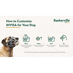 Baskerville INVISA Dog Basket Muzzle, Grey, Size 4