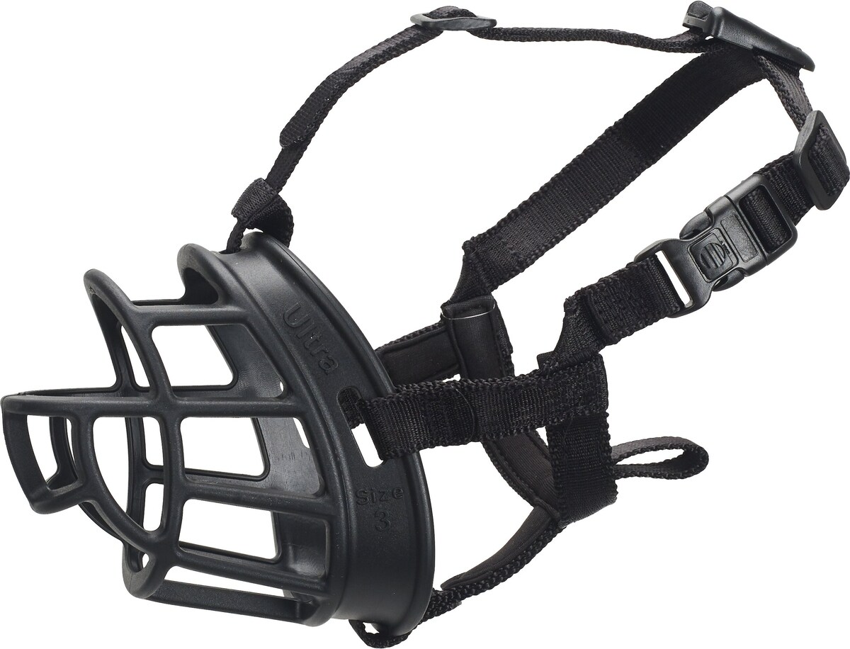 Chewe BASKERVILLE Ultra Dog Adjustable Basket Muzzle, Black, Size 3 - Chewy.com