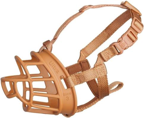 Show full view: Baskerville Ultra Dog Adjustable Basket Muzzle, Tan, Size 2 slide 1 of 8