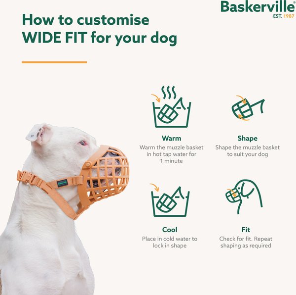 Baskerville Wide Fit Basket Muzzle, Tan