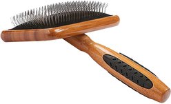 Bass Brushes De-matting Slicker Style Dog & Cat Brush, Bamboo-Dark Finish, Large