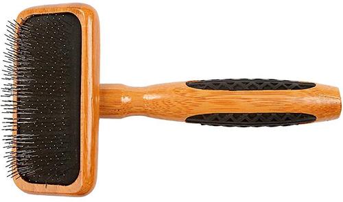 Show full view: Bass Brushes De-matting Slicker Style Dog & Cat Brush, Bamboo-Dark Finish, Medium slide 3 of 10