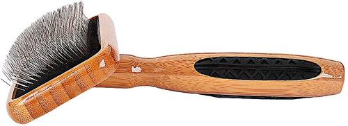 Show full view: Bass Brushes De-matting Slicker Style Dog & Cat Brush, Bamboo-Dark Finish, Medium slide 4 of 10