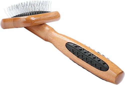 Show full view: Bass Brushes De-matting Slicker Style Dog & Cat Brush, Bamboo-Dark Finish, X-Small slide 2 of 5