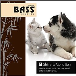 Bass Brushes Shine & Condition Soft Bristle Pet Brush, Bamboo-Dark Finish, 2 count slide 2 of 8