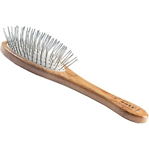 Bass Brushes Style & Detangle Dog & Cat Oval Brush, Bamboo-Dark Finish, Medium