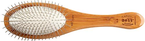 Show full view: Bass Brushes Style & Detangle Dog & Cat Oval Brush, Bamboo-Dark Finish, Medium slide 2 of 5