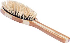 Bass Brushes The Green Dog & Cat Oval Brush, Bamboo-Stiped Finish, Small, Large, 2 count