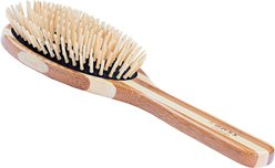 Bass Brushes The Green Pet Oval Brush, Bamboo-Stiped Finish, Large