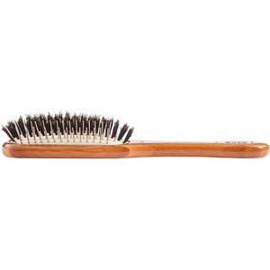 Bass Brushes The Hybrid Dog & Cat Groomer Paddle Brush, Bamboo-Dark Finish, Medium