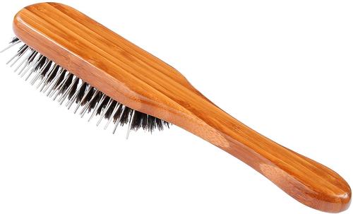 Show full view: Bass Brushes The Hybrid Dog & Cat Groomer Paddle Brush, Bamboo-Dark Finish, Medium slide 4 of 7