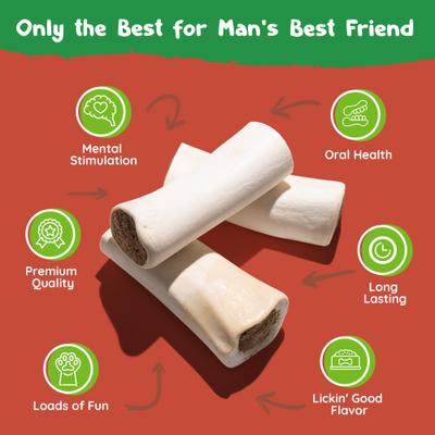 Show full view: Baxter Boy 5 to 6-in Stuffed Marrow Bone Filled with Peanut Butter Flavor Dog Bone, Large slide 4 of 9