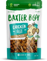 Baxter Boy Chicken Feet Natural Dog Chew Treats, 20 count