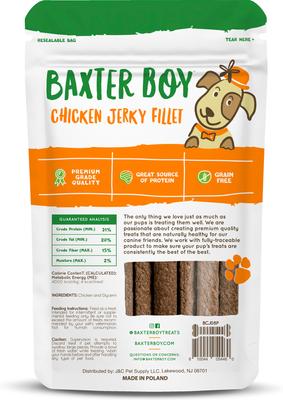 Show full view: Baxter Boy Chicken Grain-Free Jerky Dog Treats, 8-oz bag slide 3 of 7