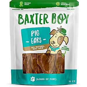 Baxter Boy Half Pig Ear Natural Dog Chew Treat, 10 count