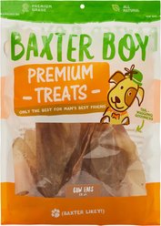 Baxter Boy Natural Cow Ears Dog Treats, 15 count