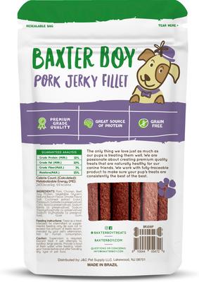 Show full view: Baxter Boy Pork Grain-Free Jerky Dog Treats, 8-oz bag slide 3 of 7