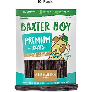 Baxter Boy Premium Beef Gullet Sticks 6" Dog Treats, 10 count