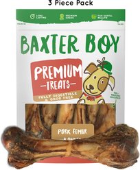 Baxter Boy Premium Pork Femur Bone Dog Treats, 3 count