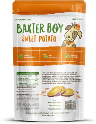 Show full view: Baxter Boy Sweet Potato Grain-Free Natural Dog Chew Treats, 14-oz bag slide 3 of 8
