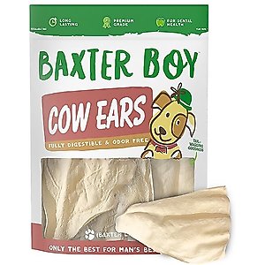 Baxter Boy White Cow Ears Dog Treats, 15 count