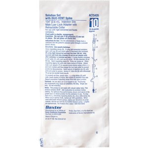 Baxter Solution Set with Duo Vent Spike (Y-Injection) 104-in, 10 Drops per mL