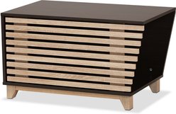 Baxton Studio Anson Cat Litter Box Cover House, Dark Brown & Oak slide 2 of 7