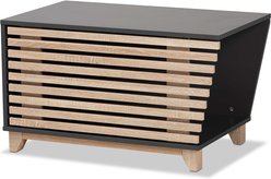 Baxton Studio Anson Cat Litter Box Cover House, Dark Grey & Oak slide 2 of 7