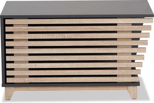 Show full view: Baxton Studio Anson Cat Litter Box Cover House, Dark Grey & Oak slide 4 of 9