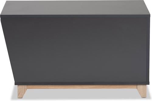 Show full view: Baxton Studio Anson Cat Litter Box Cover House, Dark Grey & Oak slide 6 of 9