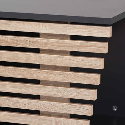 Show full view: Baxton Studio Anson Cat Litter Box Cover House, Dark Grey & Oak slide 8 of 9