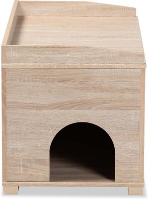 Show full view: Baxton Studio Cambrie Cat Litter Box Cover House, Oak slide 5 of 7