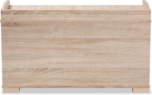 Show full view: Baxton Studio Cambrie Cat Litter Box Cover House, Oak slide 6 of 7