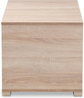 Show full view: Baxton Studio Elie 2-Door Cat Litter Box Cover House, Oak slide 6 of 10