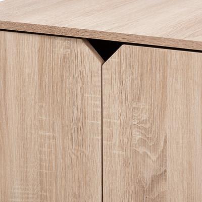 Show full view: Baxton Studio Elie 2-Door Cat Litter Box Cover House, Oak slide 7 of 10