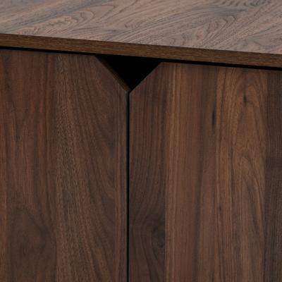 Show full view: Baxton Studio Elie 2-Door Cat Litter Box Cover House, Walnut slide 7 of 10