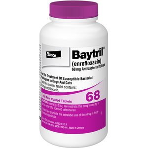 Baytril (Enrofloxacin) Tablets for Dogs & Cats, 68.0-mg, 1 tablet