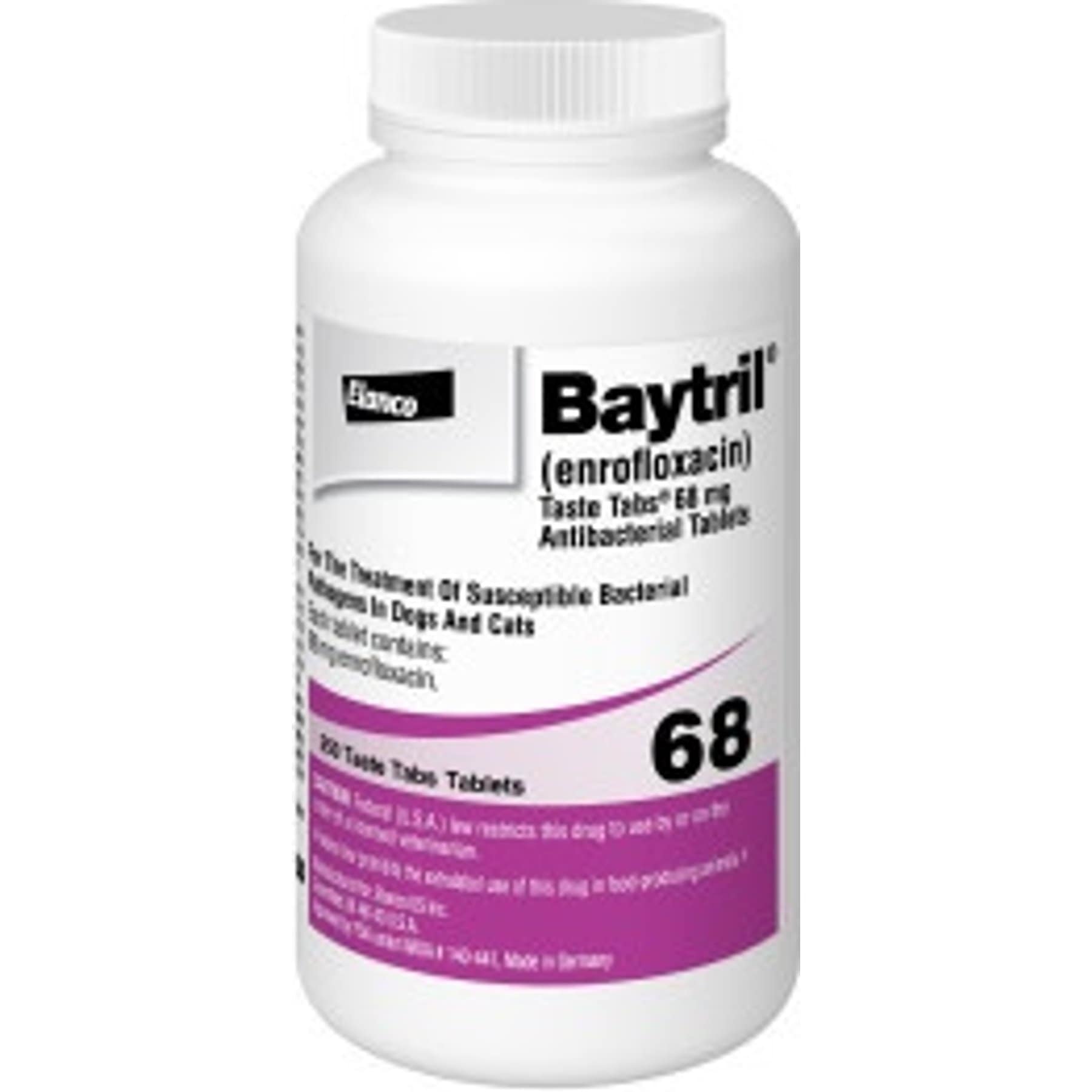 Baytril (Enrofloxacin) Taste Tabs for Dogs & Cats, 68.0-mg, 30 flavored tablets