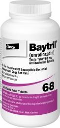 Show full view: Baytril (Enrofloxacin) Taste Tabs for Dogs & Cats, 68.0-mg, 1 flavored tablet slide 1 of 7
