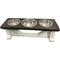Show in main carousel: Bearwood Essentials Farmhouse 3-Bowl Elevated Dog Feeder, Ebony/White, Small slide 1 of 10