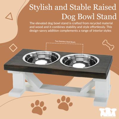 Show full view: Bearwood Essentials Farmhouse Elevated Dog Feeder, Ebony/White, Small slide 7 of 10