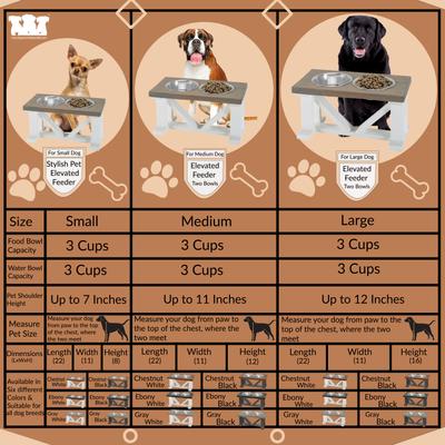 Show full view: Bearwood Essentials Farmhouse Elevated Dog Feeder, Grey/White, Large slide 9 of 10